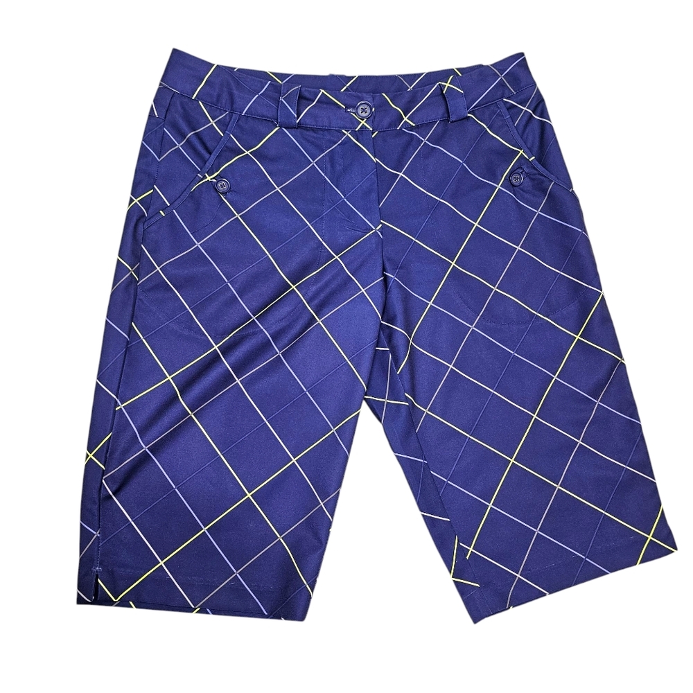 NikeGolf Blue Plaid Women's Golf Shorts Dri-Fit Size 6